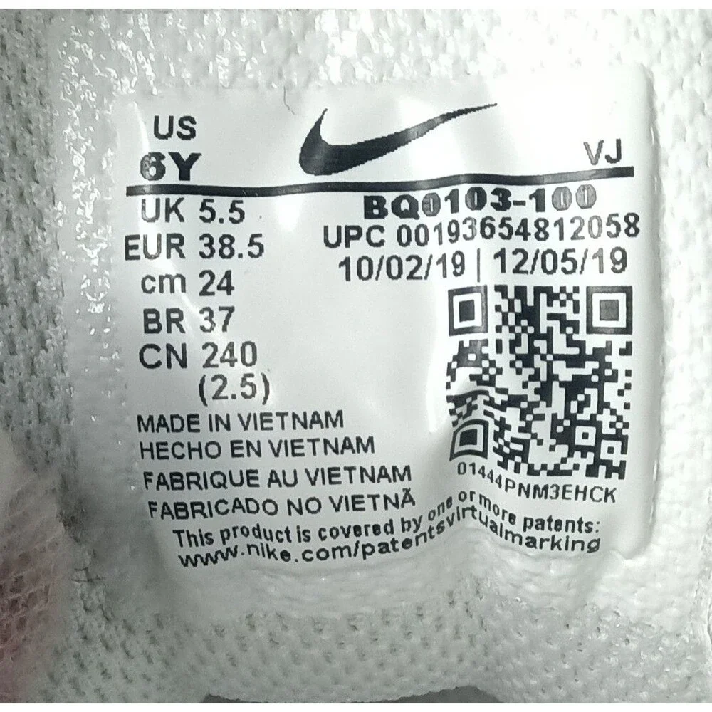 Nike Air Max 270 React Low Triple White BQ0103-100  Kids Shoes Size 6Y